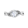 Jewelove™ Rings J VS / Women's Band only 0.50 cts Solitaire Diamond Twisted Shank Platinum Ring JL PT JRW2434MM