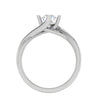 Jewelove™ Rings VS J / Women's Band only 0.50 cts Solitaire Diamond Twisted Shank Platinum Ring JL PT RP RD 129