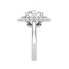 Jewelove™ Rings VS J / Women's Band only 0.50 cts Solitaire Double Halo Diamond Platinum Ring JL PT REHS1487
