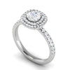 Jewelove™ Rings J VS / Women's Band only 0.50 cts. Solitaire Double Halo Diamond Shank Platinum Ring JL PT RH RD 229