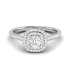 Jewelove™ Rings J VS / Women's Band only 0.50 cts Solitaire Double Halo Diamond Shank Platinum Ring JL PT RH RD 251