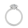 Jewelove™ Rings J VS / Women's Band only 0.50 cts Solitaire Double Halo Diamond Shank Platinum Ring JL PT RH RD 257