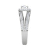 Jewelove™ Rings J VS / Women's Band only 0.50 cts Solitaire Double Halo Diamond Split Shank Platinum Ring JL PT RH RD 196