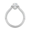 Jewelove™ Rings J VS / Women's Band only 0.50 cts Solitaire Double Halo Diamond Split Shank Platinum Ring JL PT RH RD 196