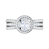 Jewelove™ Rings J VS / Women's Band only 0.50 cts Solitaire Double Halo Diamond Split Shank Platinum Ring JL PT RH RD 214