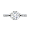 Jewelove™ Rings J VS / Women's Band only 0.50 cts Solitaire Double Halo Diamond Split Shank Platinum Ring JL PT RH RD 242