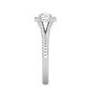 Jewelove™ Rings J VS / Women's Band only 0.50 cts Solitaire Double Halo Diamond Split Shank Platinum Ring JL PT RH RD 242