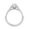 Jewelove™ Rings J VS / Women's Band only 0.50 cts Solitaire Double Halo Diamond Split Shank Platinum Ring JL PT RH RD 253