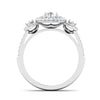 Jewelove™ Rings J VS / Women's Band only 0.50 cts. Solitaire Double Halo Diamond Split Shank Platinum Ring JL PT RP CU 191