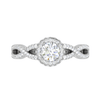Jewelove™ Rings J VS / Women's Band only 0.50 cts Solitaire Double Halo Diamond Twisted Shank Platinum Diamond Ring JL PT RH RD 174