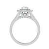 Jewelove™ Rings J VS / Women's Band only 0.50 cts Solitaire Double Square Halo Diamond Split Shank Platinum Ring JL PT RH RD 266