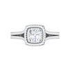 Jewelove™ Rings J VS / Women's Band only 0.50 cts Solitaire Double Square Halo Diamond Split Shank Platinum Ring JL PT RH RD 268