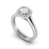 Jewelove™ Rings J VS / Women's Band only 0.50 cts Solitaire Double Square Halo Diamond Split Shank Platinum Ring JL PT RH RD 269