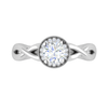 Jewelove™ Rings J VS / Women's Band only 0.50 cts Solitaire Halo Diamond Platinum Ring JL PT RH RD 209