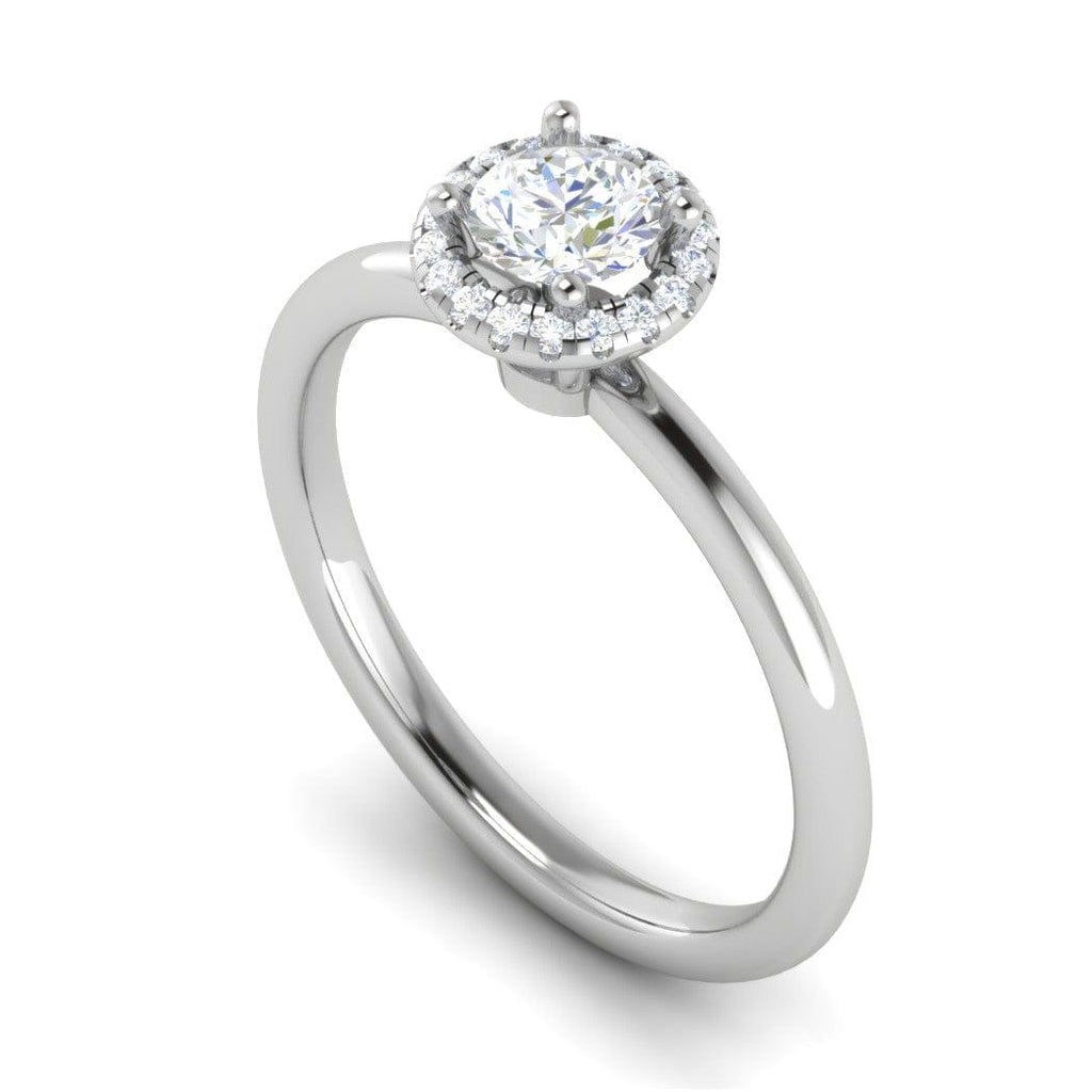 Jewelove™ Rings J VS / Women's Band only 0.50 cts Solitaire Halo Diamond Platinum Ring JL PT RH RD 216