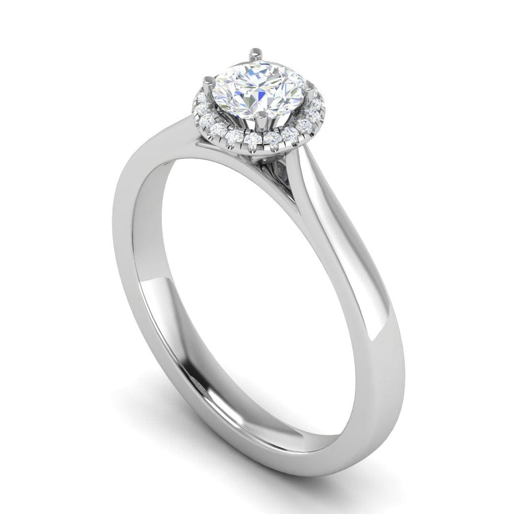 Jewelove™ Rings J VS / Women's Band only 0.50 cts Solitaire Halo Diamond Platinum Ring JL PT RH RD 239