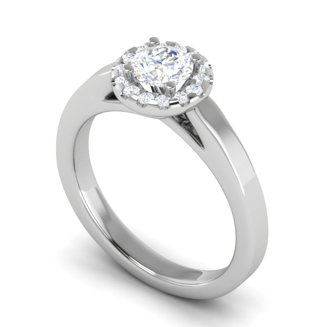 Jewelove™ Rings J VS / Women's Band only 0.50 cts Solitaire Halo Diamond Platinum Ring JL PT RH RD 291