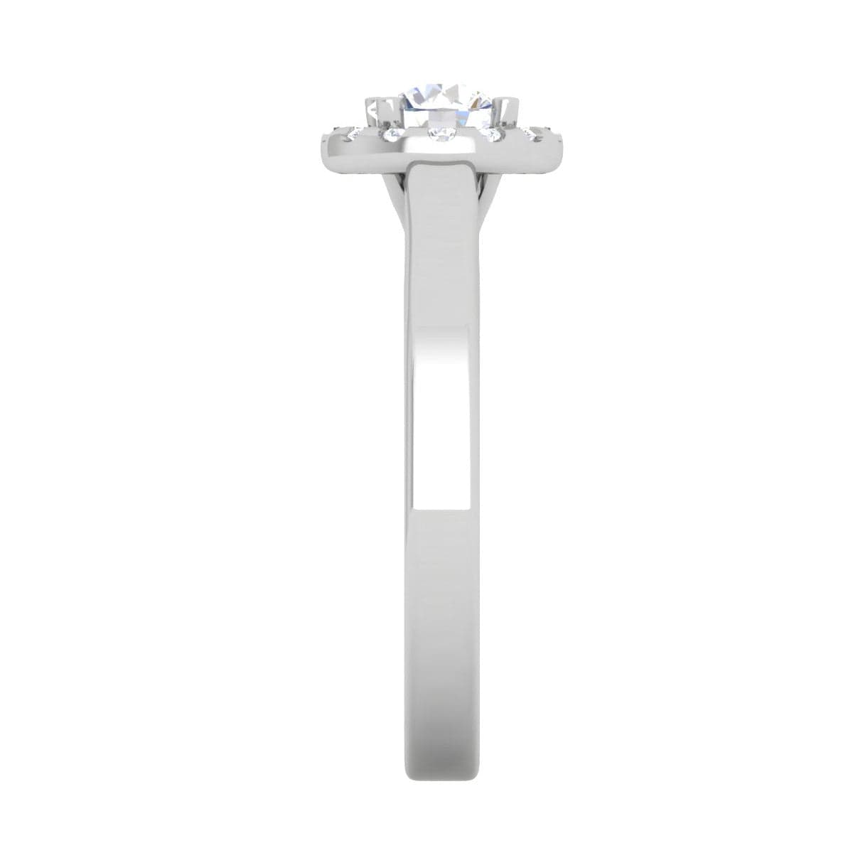 Jewelove™ Rings J VS / Women's Band only 0.50 cts Solitaire Halo Diamond Platinum Ring JL PT RH RD 291