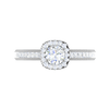 Jewelove™ Rings J VS / Women's Band only 0.50 cts Solitaire Halo Diamond Platinum with Princess cut Side Diamond Ring JL PT RH RD 192