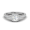 Jewelove™ Rings J VS / Women's Band only 0.50 cts Solitaire Halo Diamond Shank Platinum Ring JL PT RH RD 173
