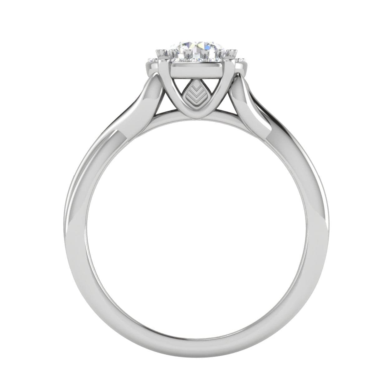 Jewelove™ Rings J VS / Women's Band only 0.50 cts Solitaire  Halo Diamond Shank Platinum Ring JL PT RH RD 175