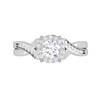 Jewelove™ Rings J VS / Women's Band only 0.50 cts Solitaire  Halo Diamond Shank Platinum Ring JL PT RH RD 175
