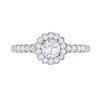 Jewelove™ Rings J VS / Women's Band only 0.50 cts Solitaire Halo Diamond Shank Platinum Ring JL PT RH RD 183