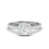 Jewelove™ Rings J VS / Women's Band only 0.50 cts Solitaire Halo Diamond Shank Platinum Ring JL PT RH RD 185