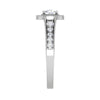 Jewelove™ Rings J VS / Women's Band only 0.50 cts Solitaire Halo Diamond Shank Platinum Ring JL PT RH RD 202