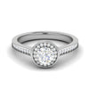 Jewelove™ Rings J VS / Women's Band only 0.50 cts Solitaire Halo Diamond Shank Platinum Ring JL PT RH RD 203