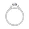 Jewelove™ Rings J VS / Women's Band only 0.50 cts Solitaire Halo Diamond Shank Platinum Ring JL PT RH RD 203