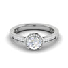 Jewelove™ Rings J VS / Women's Band only 0.50 cts Solitaire Halo Diamond Shank Platinum Ring JL PT RH RD 205