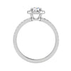 Jewelove™ Rings J VS / Women's Band only 0.50 cts Solitaire Halo Diamond Shank Platinum Ring JL PT RH RD 221