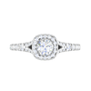 Jewelove™ Rings J VS / Women's Band only 0.50 cts Solitaire Halo Diamond Shank Platinum Ring JL PT RH RD 234