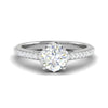 Jewelove™ Rings J VS / Women's Band only 0.50 cts Solitaire Halo Diamond Shank Platinum Ring JL PT RH RD 238