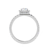 Jewelove™ Rings J VS / Women's Band only 0.50 cts Solitaire Halo Diamond Shank Platinum Ring JL PT RH RD 243