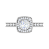 Jewelove™ Rings J VS / Women's Band only 0.50 cts Solitaire Halo Diamond Shank Platinum Ring JL PT RH RD 246