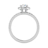 Jewelove™ Rings J VS / Women's Band only 0.50 cts Solitaire Halo Diamond Shank Platinum Ring JL PT RH RD 247