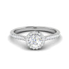 Jewelove™ Rings J VS / Women's Band only 0.50 cts Solitaire Halo Diamond Shank Platinum Ring JL PT RH RD 249