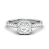 Jewelove™ Rings J VS / Women's Band only 0.50 cts Solitaire Halo Diamond Shank Platinum Ring JL PT RH RD 254