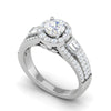 Jewelove™ Rings J VS / Women's Band only 0.50 cts Solitaire Halo Diamond Split Shank Platinum Ring JL PT JRW08021T