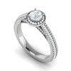 Jewelove™ Rings J VS / Women's Band only 0.50 cts Solitaire Halo Diamond Split Shank Platinum Ring JL PT RH RD 206
