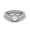 Jewelove™ Rings J VS / Women's Band only 0.50 cts Solitaire Halo Diamond Split Shank Platinum Ring JL PT RH RD 206