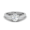 Jewelove™ Rings J VS / Women's Band only 0.50 cts Solitaire Halo Diamond Split Shank Platinum Ring JL PT RH RD 212