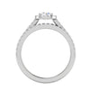 Jewelove™ Rings J VS / Women's Band only 0.50 cts Solitaire Halo Diamond Split Shank Platinum Ring JL PT RH RD 297