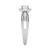 Jewelove™ Rings VS J / Women's Band only 0.50 cts Solitaire Halo Diamond Split Shank Platinum Ring JL PT RP RD 210