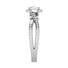 Jewelove™ Rings VS J / Women's Band only 0.50 cts Solitaire Halo Diamond Split Shank Platinum Ring JL PT RP RD 219