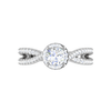 Jewelove™ Rings VS J / Women's Band only 0.50 cts Solitaire Halo Diamond Split Shank Platinum Ring JL PT RP RD 219