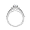 Jewelove™ Rings J VS / Women's Band only 0.50 cts. Solitaire Halo Diamond Split Shank Platinum Ring JL PT WB6013E