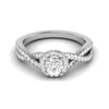 Jewelove™ Rings VS J / Women's Band only 0.50 cts Solitaire Halo Diamond Twisted Platinum Ring JL PT RP RD 203